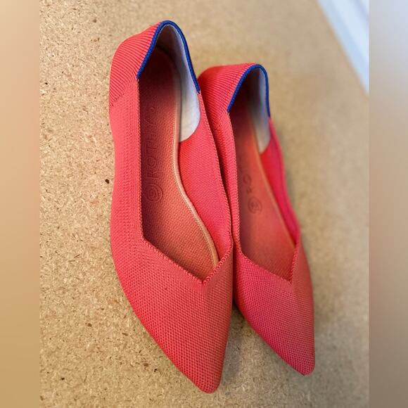 Rothy’s Red/Flame? Pointed Toe Ballet Flats Shoes Women’s 8.5 - Picture 2 of 7